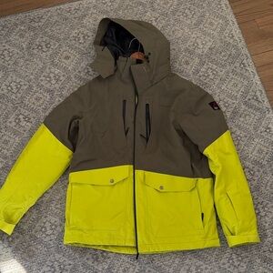 Men's Ski Jacket - Olive and Yellow